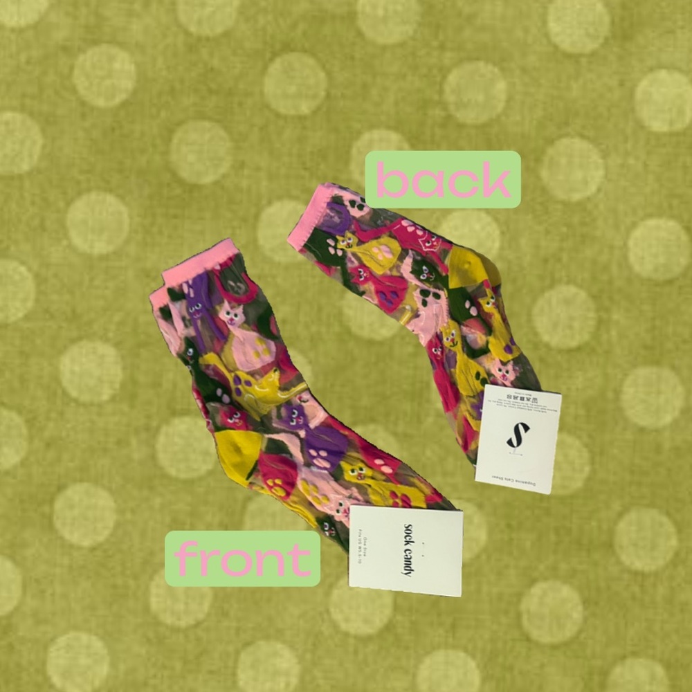 Colorful ‘dopamine cat sheer’ socks